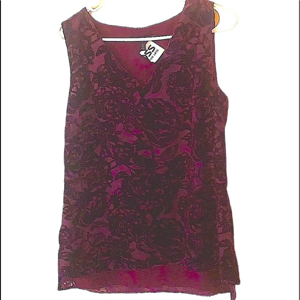 NWT White House Black Market sz 6 sleeveless shirt plum